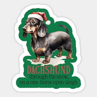 Dachshund Through The Snow Pun Sticker